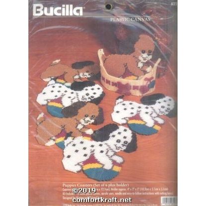 Puppies Coaster & Holder Set 6227