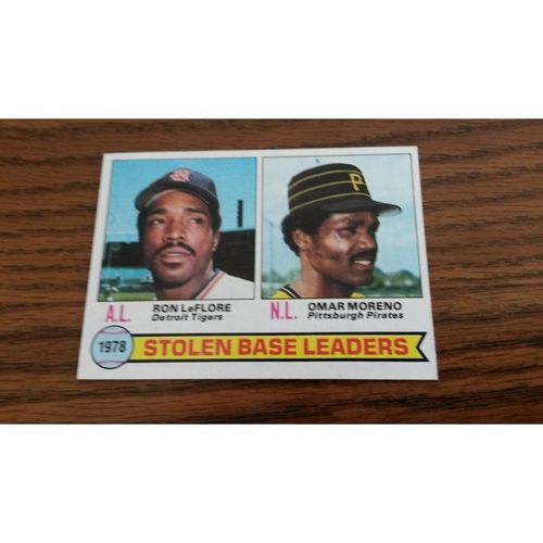 1979 Topps Card # 004 1978 Stolen Base Leaders Excellent (5) LeFlore & Moreno