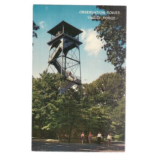 OBSERVATION TOWER, VALLEY FORGE, PENNSYLVANIA unused postcard =
