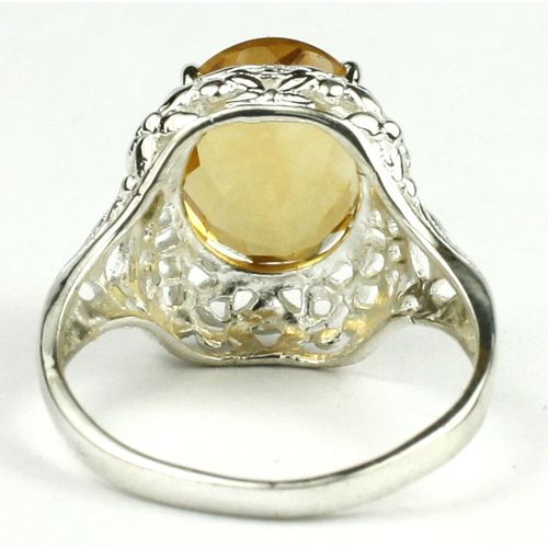 Citrine, 925 Sterling Silver Antique Style Filigree Ladies Ring, SR009