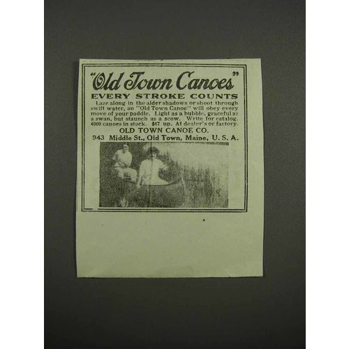 1920 Old Town Canoes Ad - Every Stroke Counts