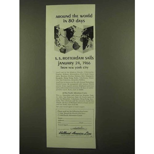 1965 Holland-America Line Ad - Around the World