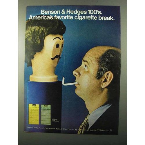 1971 Benson & Hedges 100's Cigarettes Ad - Favorite