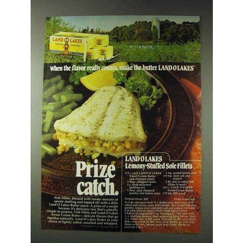 1978 Land O Lakes Butter Ad - Lemony-Stuffed Sole