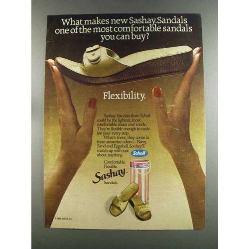 1982 Scholl Sashay Sandals Ad - Most Comfortable