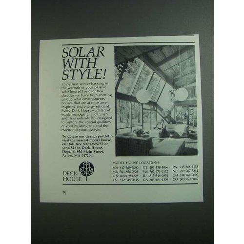 1984 Deck House Ad - Solar With Style