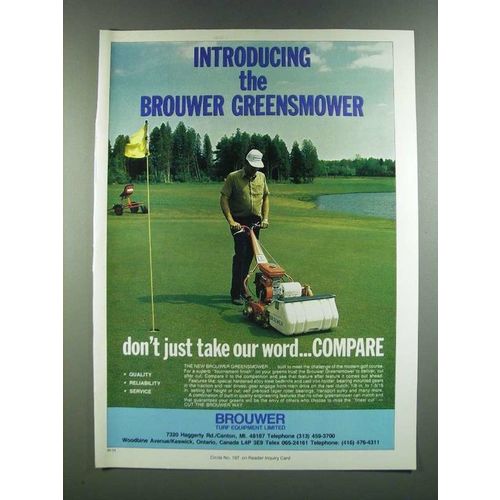1986 Brouwer Greensmower Ad - Don't Just Take Our Word Compare