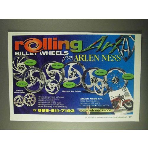 2000 Arlen Ness Rolling Billet Wheels Ad!