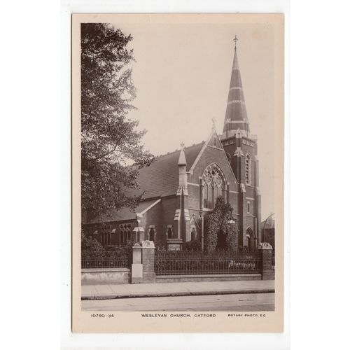 Wesleyan Church Catford Postcard RP London