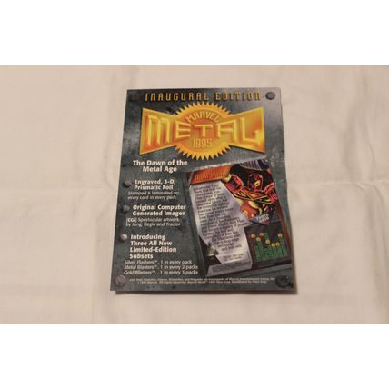 1995 Marvel Metal Marvel PROMO SHEET