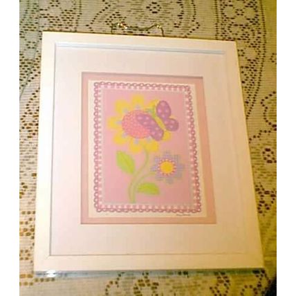 TARGET PINK FLOWER I BUTTERFLY BY KRIS BANKS WALL ART