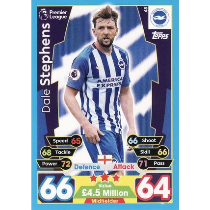 Match Attax 2017/2018 48 Dale Stephens Brighton & Hove Albion