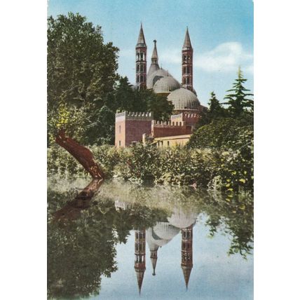 Padova Basilica del Santo vista da Pontecorvo Italy Postcard 1957 used VGC