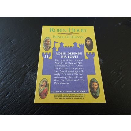 1991 Topps Robin Hood Prince of Thieves Card # 33 Robin Defends His Love NM (7)