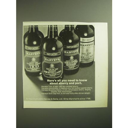 1974 Harveys Advertisement - Tico Sherry, Amontillado Sherry, Shooting Sherry