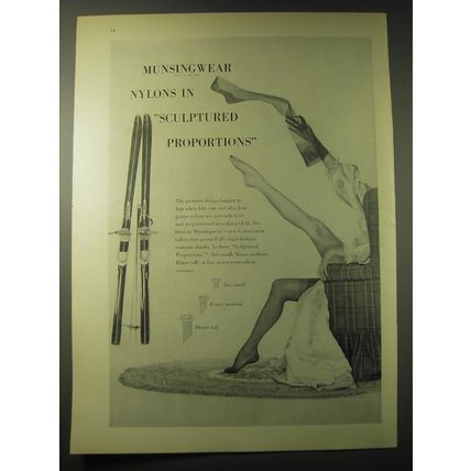 1948 Munsingwear Nylons Ad - In Sculptured proportions