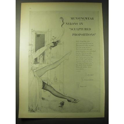 1948 Munsingwear Nylons Advertisement - In Sculptured proportions