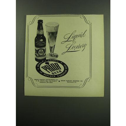 1949 Prior Beer Advertisement - Liquid Luxury
