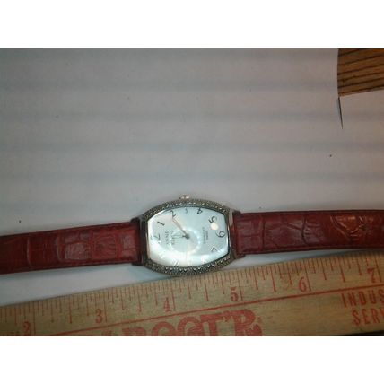 Anne Klein Diamond Swiss 12/7585 Silver Tone Quartz Watch