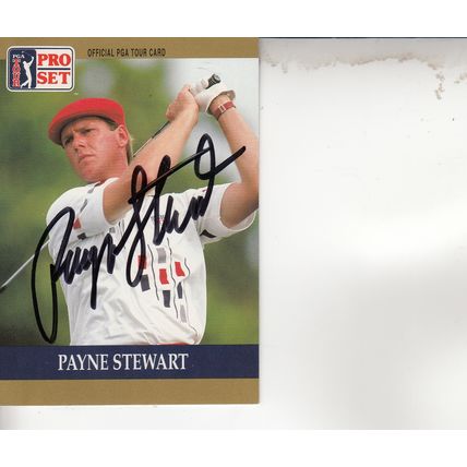 PAYNE STEWART 1990 AUTOGRAPHED PGA GOLF TOUR HALL OF FAME MAJOR CHAMPION PLAYER
