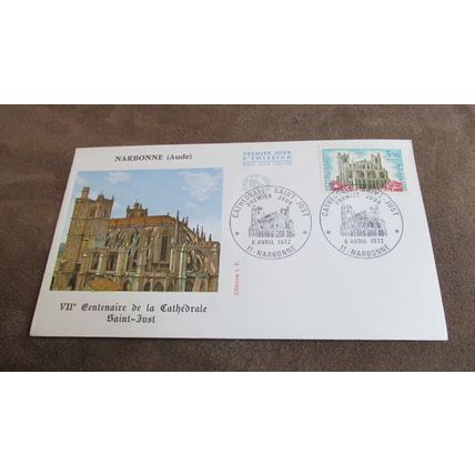 1972 France FDC Cover - Saint Just Cathedral