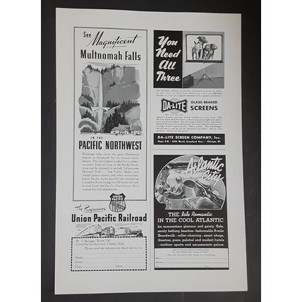 Original Chesapeake "Chessie" Railroad Train Print Ad Mid-Century 1940s Vintage