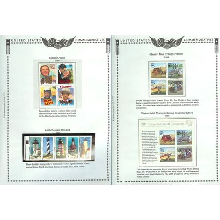 United States Sheets Panes Stamps MNH 1989/90 Classic Films+