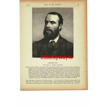 Charles Stewart Parnell, Irish Nationalist Politician, Book Illustration (Print)