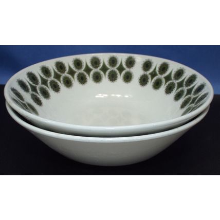 2 Rare Vintage Jonson Bros Ironstone Made in England Ice cream Cereal Bowl Green