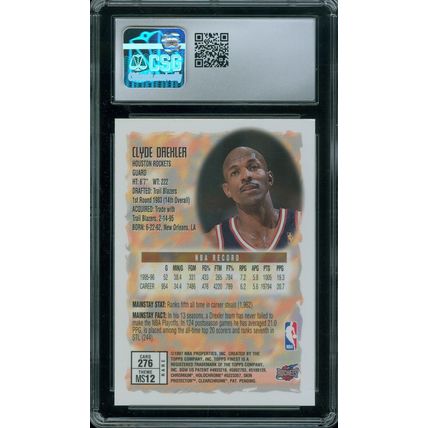 1996-97 Finest #276 Clyde Drexler Gold CSG 8