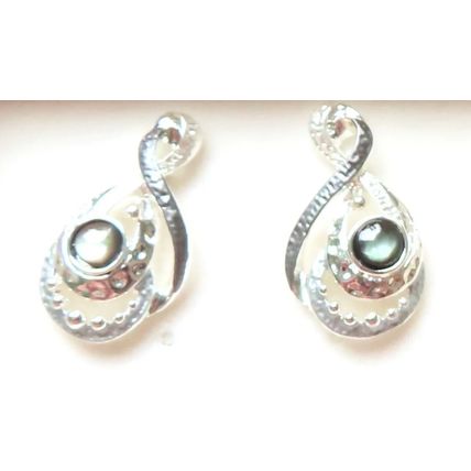 Mono Tones Affinity Drop Earrings Silver Plated Friction Backs Gift Jewellery