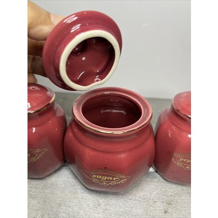 Sugar, Salt and Pepper Shaker Set x 3 Ceramic Vintage Collectible Decor Display