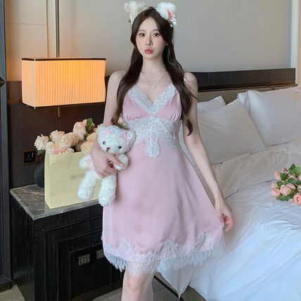 Sexy Women Bathrobe Satin Silky Robes Night Gown Lingerie Sleepwear Kimono Dress