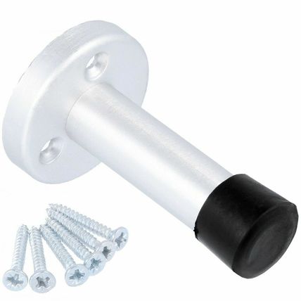 RUBBER DOOR STOP Black/White/Silver Long Wedge Buffer Stopper Jammer Jam Stopper