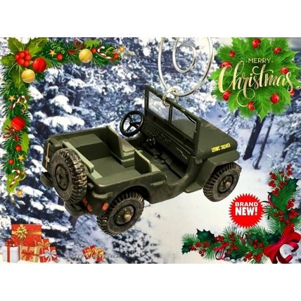RARE CHRISTMAS ORNAMENT USMC WILLYS™ ARMY JEEP MB GPW GREAT GIFT NOVELTY