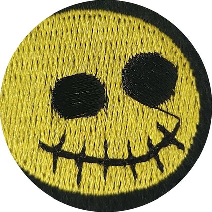 Iron On Sun Face Gothic Patch Yellow Badge 6.5 cm Sew Badge Embroidered P638
