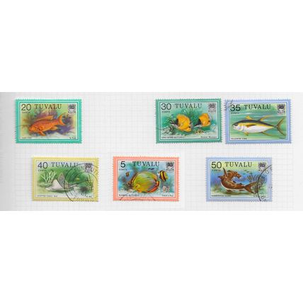 TUVALU 1979 FISH STAMPS SELECTION SIX STAMPS USED