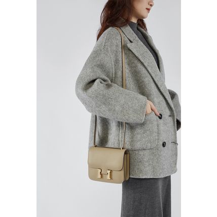 Genuine Leather Women Shoulder Purses and Handbags Grey