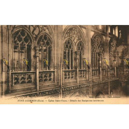 Pont Audemer, Eglise Saint Ouen, Details Des Sculptures, France, Postcard, 1920s
