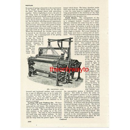 Velveteen Loom For Textile Manufacture, Book Illustration (Print), 1906/7