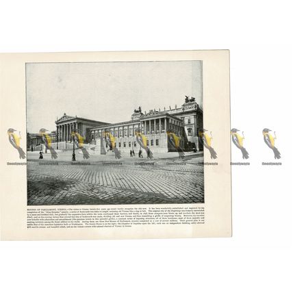 Houses of Parliament, Vienna, Austria, Book Illustration (Print), 1899