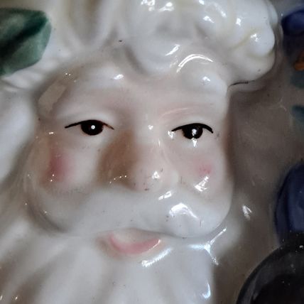 SANTA CLAUS TRINKET BOX Ceramic Ceramic jewelry holder Christmas Ring Pill Gift