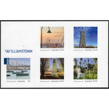 AUSTRALIA: 2025 WILLIAMSTOWN VICTORIA, MNH SELF-ADHESIVE BOOKLET OF 5 STAMPS.
