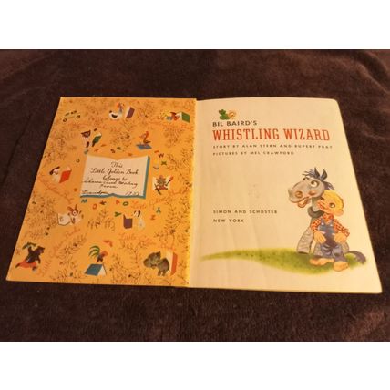 Little Golden Book Bil Baird's Whistling Wizard By Alan Stern (A) Edition 1952