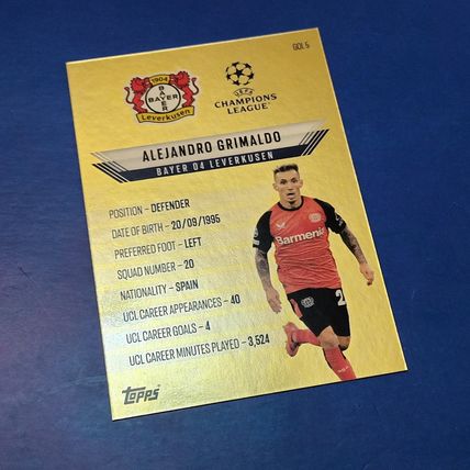 Match Attax Extra 24/25 Alejandro Grimaldo Gold Edge GOL5