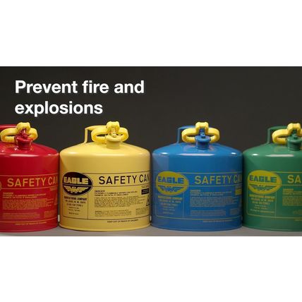 Eagle 5 Gallon Type I Red Safety Gas Can for Gasoline with Flame Arrester, Self-