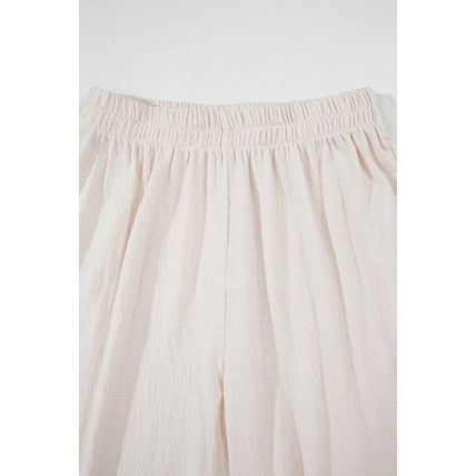 Apricot Buttoned V Neck Tank Top and Wide Leg Pants Casual Outfit