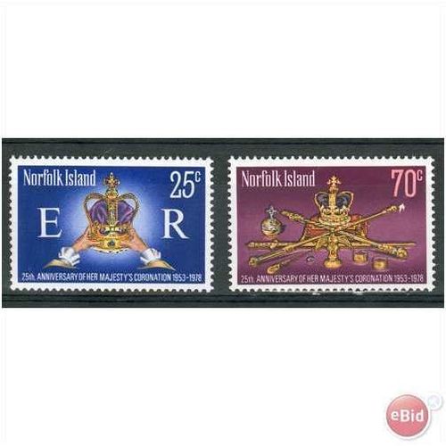 Norfolk Island stamps 1978 - SG 207/208 - 25th Anniv of Coronation set MNH