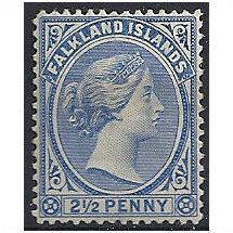 Falkland Islands 1894 SG30 2 1/2d Ultramarine Mounted Mint ..