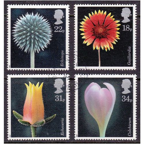 Great Britain 1987 Flowers Photograph Lammer Used SG 1347-1350 Sc1168-1171 stamp